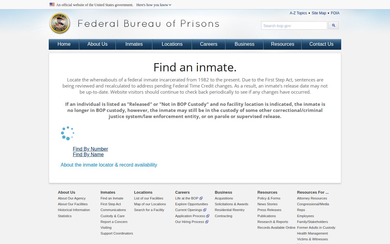 Jefferson County federal inmate release BOP locator